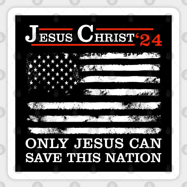 Jesus Christ 24 Only Jesus Can Save This Nation Magnet by Symmetry Stunning Portrait
